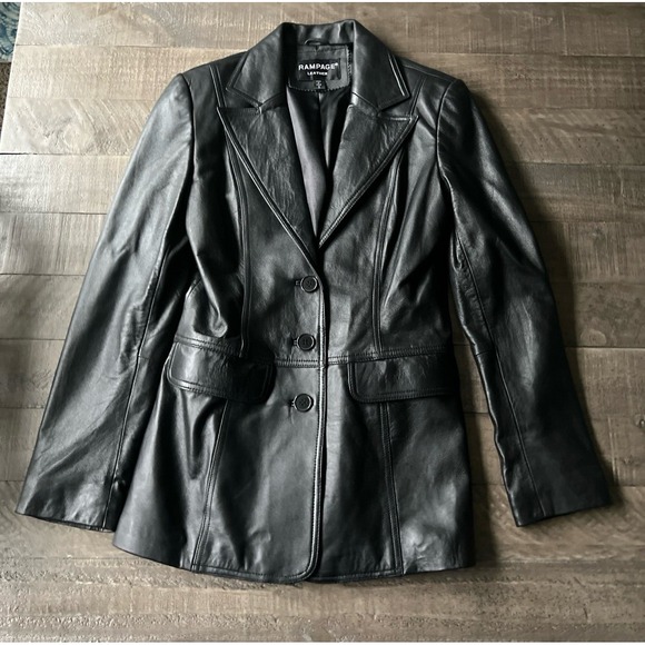 Rampage Black Leather Jacket - Picture 9 of 12